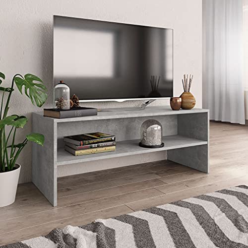 Keyur TV-Schrank, TV-Lowboard Fernsehschrank TV-Regal Fernsehtisch Tisch für Fernseher TV-Schrank Betongrau 100 x 40 x 40 cm Spanplatte