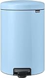 Brabantia - NewIcon Treteimer 20L - Medium Abfalleimer für Küche oder Schlafzimmer - Sanft Schließender Deckel - Leichte Pedalbedienung - Entnehmbarer Inneneimer - Dreamy Blue - 29 x 38 x 47 cm