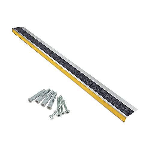 Treppenkantenprofil "General Line" 90 mm, Antirutschbeschichtung R13 (9 cm x 80 cm, schwarz + gelb)