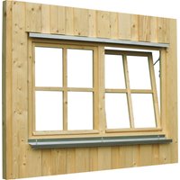 Skan Holz Doppelfenster Rahmenaußenmaß. 132,4 x 82,1 cm Natur
