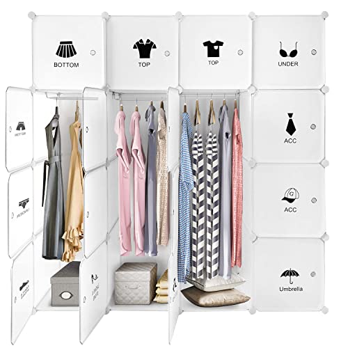 Ribelli Steck-Kleiderschrank Kunststoff Portable Garderobe mit 16 Würfeln - individuell aufbaubar - erweiterbar - auch für hängende Kleidung - platzsparend