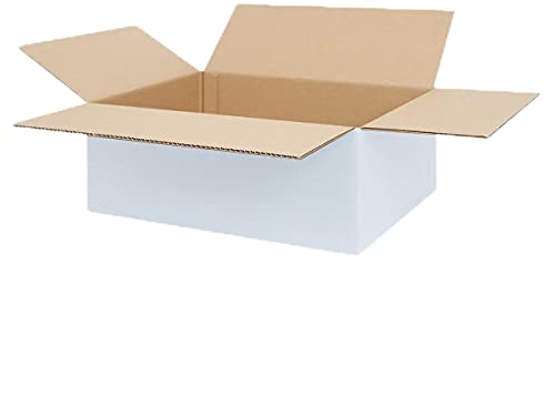 Faltkarton 400x300x150 mm weiß | Versandkartons - Faltkartons in weiss | Karton - DHL Pakete für Versand | Menge wählbar (25 - 1000 Stück) (200)