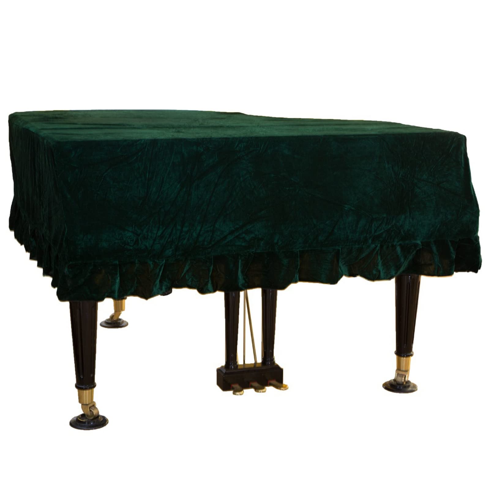 Klavierabdeckung | Flügelabdeckung, Staubdichte Universal Abdeckung Samt Flügelabdeckung Stoff Waschbar Triangle Bordered Piano Cover (190-200cm(74-78in),Dark Green)