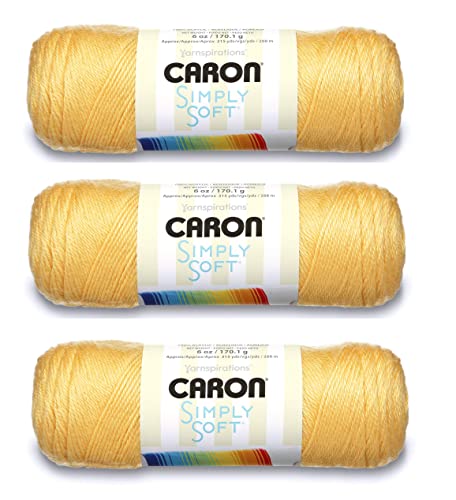 Caron, 170 g, Caron Simply Soft Strickgarn, 3 Stück, bone_parent #H97003-9755 Sunshine