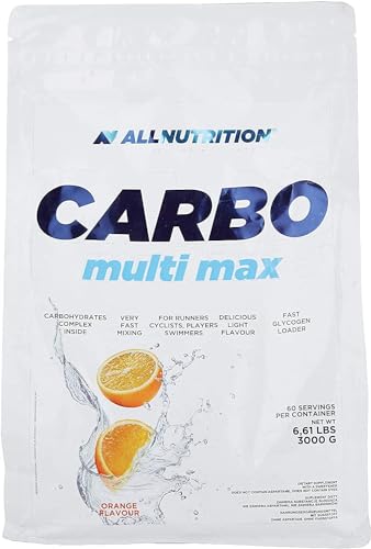 ALLNUTRITION Carbo Multi Max Kohlenhydrat-Nahrungsergänzungsmittel - Erhöht die Ausdauer des Körpers bei langen Trainingseinheiten Erhöht den Glykogenspiegel - 60 Portionen Orange