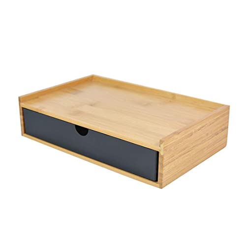 Verve Jelly Desktop Schubladenbox Holz, Aufbewahrungsbox mit Schubladen Vintage Schmuckkästchen Holzkästchen Holzbox mit Schubfach Organizer Holz Tischkommode zur Aufbewahrung (Schwarz, 1 Stöckig)