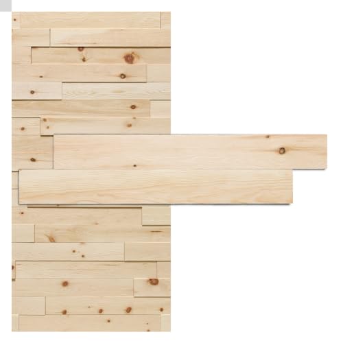 iWerk® – Natürliche Holzpaneele | DIY Zirbenholz Wandverkleidung | Helle Zirbe für ein gesundes Raumklima in Wohnzimmer & Schlafzimmer | Wandpaneele selbstklebend – Design „Tiroler Zirbe“