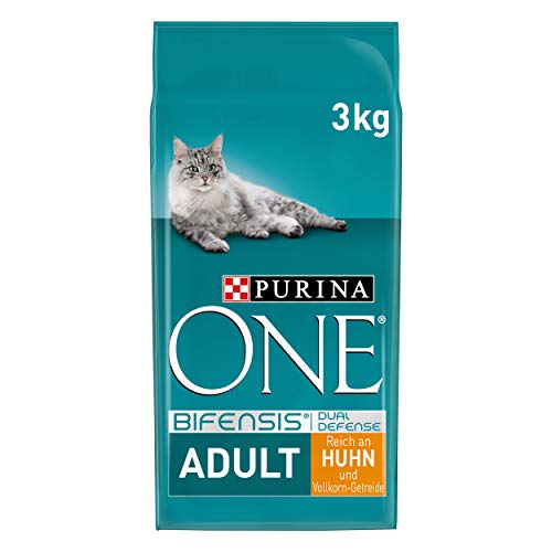 PURINA ONE BIFENSIS Adult Katzenfutter trocken, reich an Huhn, 4er Pack (4 x 3kg)