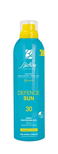 BioNike Defence Sun Transparent Touch Solarspray Körper SPF 30 für empfindliche und hautfreundliche Haut, schützende und antioxidative Wirkung, wasserdicht und unsichtbar, 200 ml