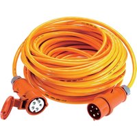 as - Schwabe Strom Verlängerungskabel [ CEE-Stecker - CEE-Kupplung] 32 A Orange 10 m mit Phasenwender 59646 (59646)