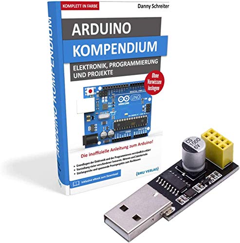 AZDelivery Großes Arduino Kompendium Buch mit gratis USB-zu-ESP8266 01 Serial Wireless