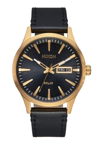 Nixon Unisex Analog Japanisches Quarzwerk Uhr mit Leder Armband A1347-510-00