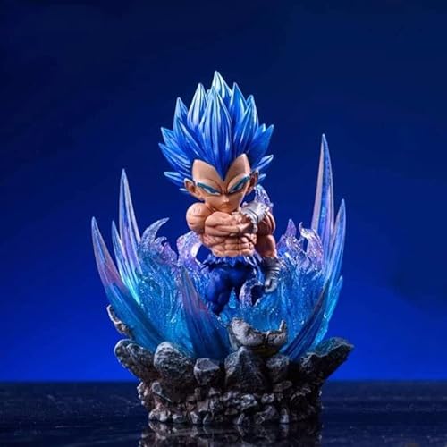 ENFILY, LG WCF Goku, Vegeta, Broly Figur Statue 10cm/3.9 Zoll Gk Figuren Sammlerstück Dekorationen Basteln Geschenke (Beleuchtung Vegeta Blau) (Beleuchtung Vegeta Blau)