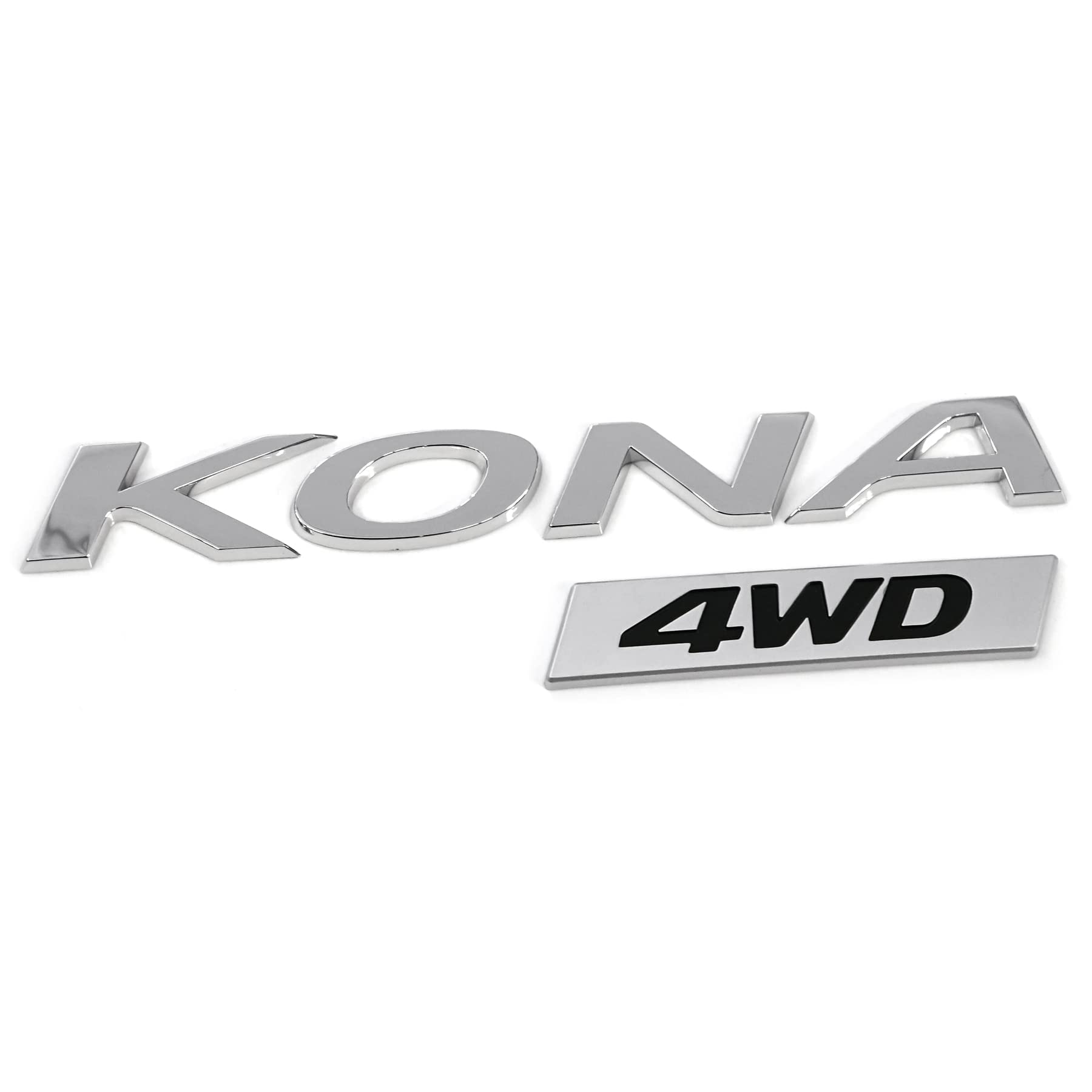 Hyundai 86310J9200 Schriftzug Kona 4WD Aufkleber Heckklappe Emblem Modellschriftzug Logo, Chrom, Silber