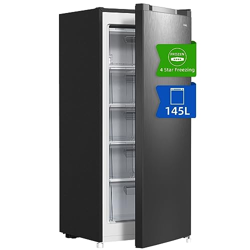 CHiQ Gefrierschrank FSD160D4E | Wechselbarer Türanschlag | Sehr Leise 41 DB (145L Manuelle Abtauung)| 12 Jahre Garantie auf den Kompressor*| 126 x 54 x 55 cm (HxBxT)