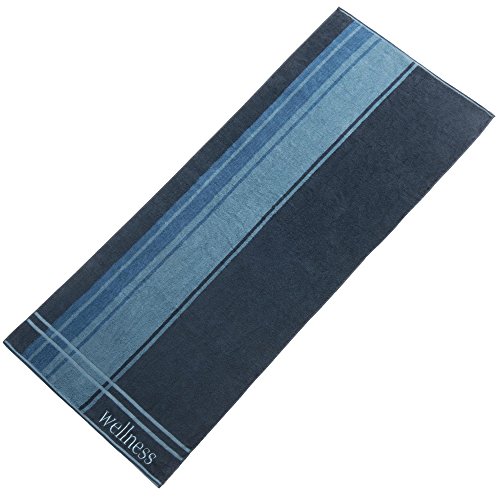 CelinaTex Wellness Saunatuch 80x200 cm Baumwolle Frottee Handtuch mit Stickerei Handtuch dunkel blau 0002145