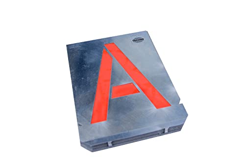 Nespoli Alphabet Großbuchstaben, Alphabet aus Metall, 32 Stück à 18 cm, professionell, ideal zum Malen von Parkschildern, Böden, Schildern
