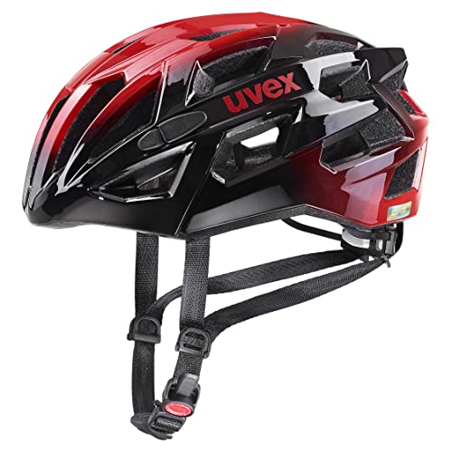 uvex Unisex - Erwachsene, race 7 Fahrradhelm, black red, 51-55 cm