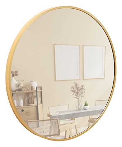 Terra Home Wandspiegel - rund, 60x60 cm, Gold, Metallrahmen Spiegel