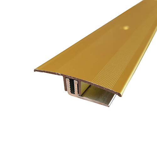 ufitec Profilsystem für Parkett- und Laminatböden - für Belagshöhen von 7-15 mm - viele Farben lieferbar (Übergangsprofil 270 cm lang | 45 mm Breit, Gold)