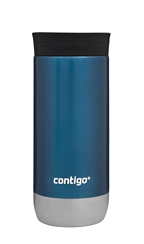 Contigo Huron 2.0 Snapseal Travel Mug | Thermobecher aus Edelstahl | Isolierflasche | auslaufsicherer Becher | Coffee to go Becher mit BPA-freiem, leicht zu reinigendem Deckel | Blueberry | 470 ml