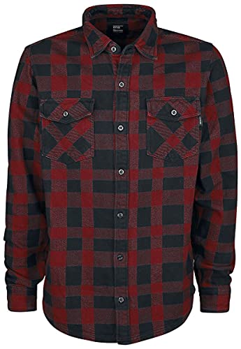 Vintage Industries Globe Heavyweight Shirt Männer Flanellhemd rot/schwarz XL 100% Baumwolle Basics