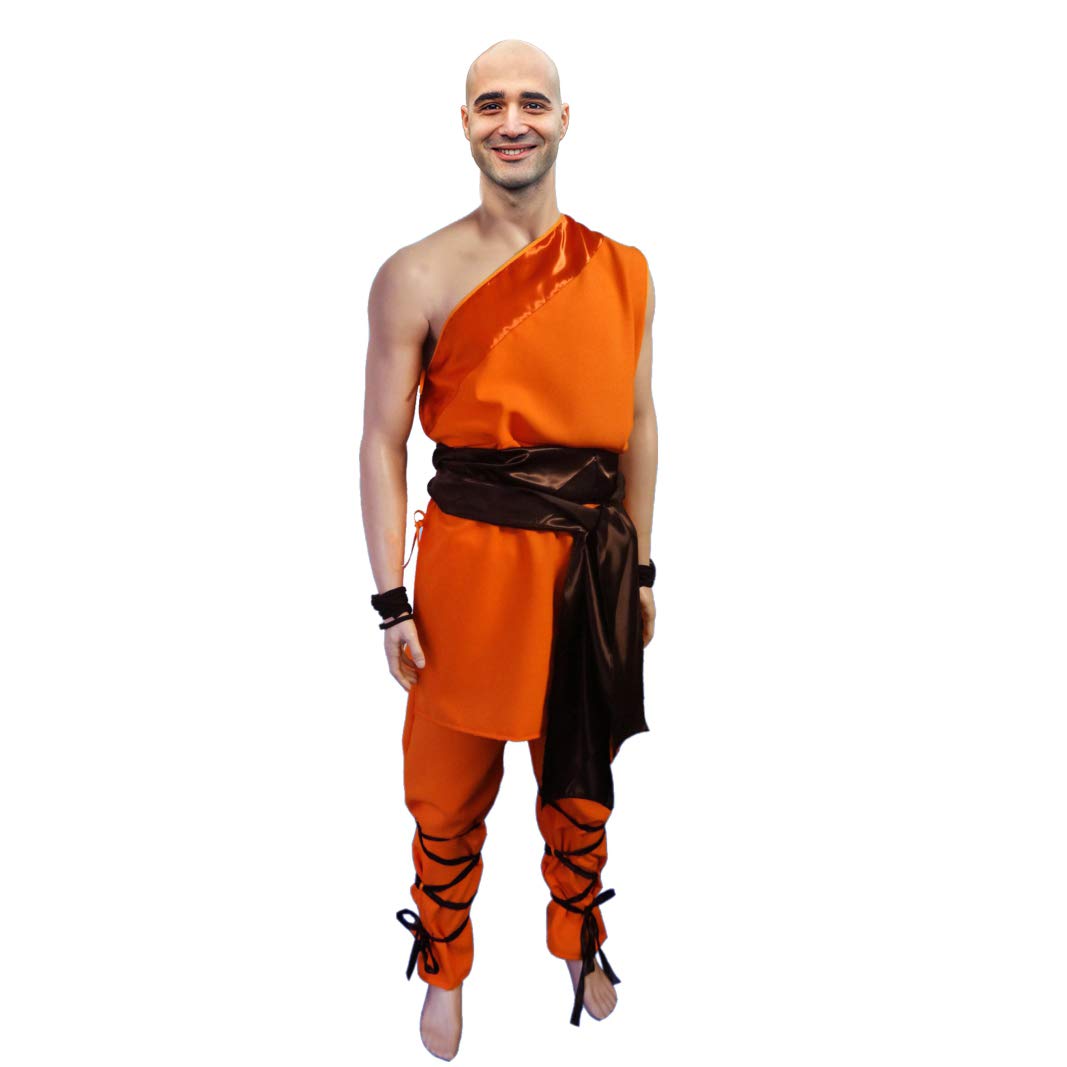 Krause & Sohn Kostüm Shaolin Kämpfer Gr. L orange Mönch Kloster China Buddhist Fasching
