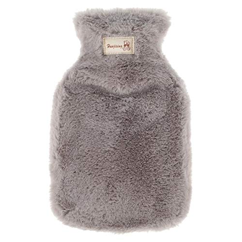 UKKD Wärmflasche 1800 Ml Warmwasserflasche Gestrickte Abdeckung Feste Farbe Wassergefüllte Tasche Tuch Cover Handwärmer Winter Weiche Warmwasserflasche