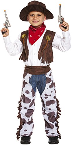 Fancy Me Jungen Kinder Cowboy Wilder Westen Sheriff Halloween Kostüm Kleid Outfit - Braun, 4-6 Years