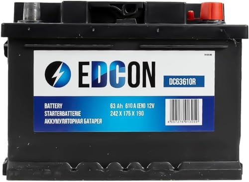 EDCON DC63610R Autobatterie 12V – 63Ah – 610A – Starterbatterie – Bleisäure