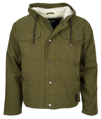 Indicode Herren Worker Jacke Jacket Santon Arbeitsjacke gefüttert 6 Taschen Winterjacke, Army Gr.L