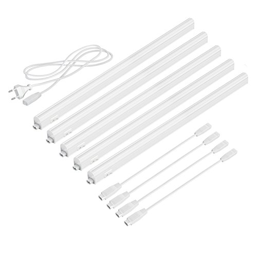 parlat LED Unterbau-Leuchten Rigel, je 57,3cm, 40cm Kabel, 760lm, warm-weiß, 5er Set