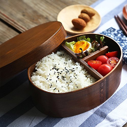 YJZQ Bento-Boxen im japanischen Stil, natürliches Holz, Lunchbox, Picknick, Camping, Sushi, Snacks, Lebensmittel, Obst, Aufbewahrungsbehälter für Kinder und Erwachsene