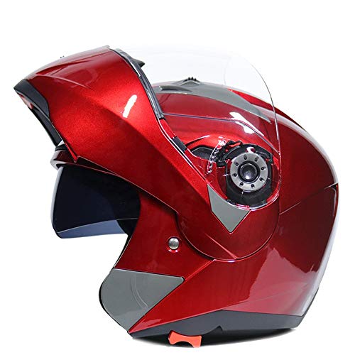 Professionel Abnehmbar Integralhelme, Leicht Klapphelme Harley Motorrad-Helm Full-face Helmet Jet-Helm Motocrosshelme Mofa-Helm Helmet mit Doppelvisiere, ECE und DOT Zertifiziert