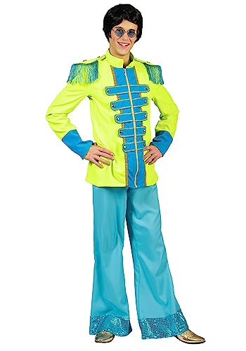 Kostüm Jacke Stuart Herren gelb türkis Größe 56/58 Karneval Fasching Beat Show Glamour Pierro's