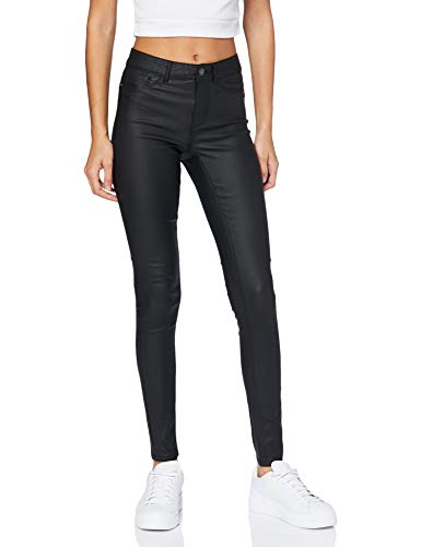 PIECES Damen PCSHAPE-UP PARO SKN MW Coated/NOOS BC Jeans, Black, S