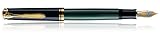 Pelikan 985747 Kolbenfüllhalter Souverän M 400 Bicolor-goldfeder 14-K/585 Federbreite B, 1 Stück, schwarz/grün