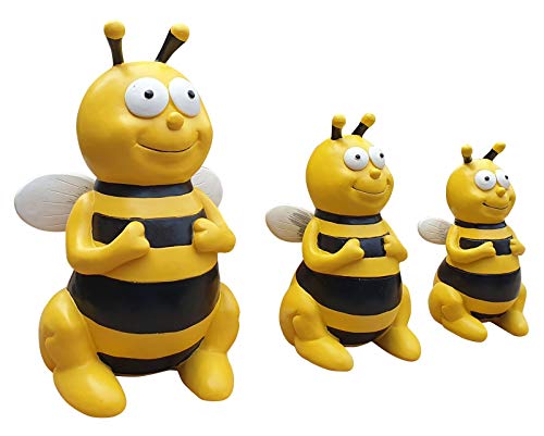 Fachhandel Plus Gartenfiguren Bienen Dekofiguren 3 Verschiedene Größen wählbar oder als Set, Größe:Biene 3 x