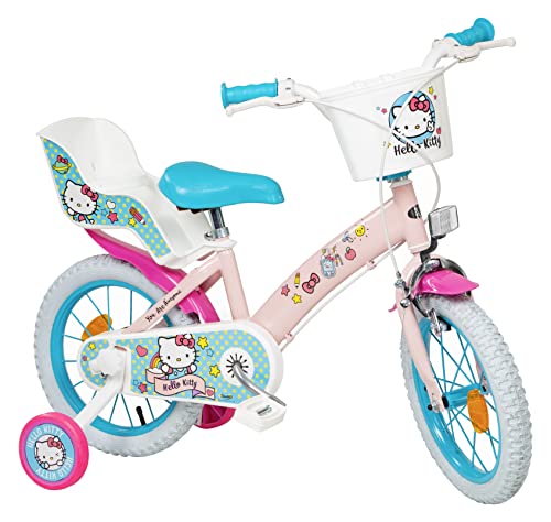 TOIMSA Mädchen Fahrrad 12 Zoll Hello Kitty Kinderfahrrad, Pink, Klein