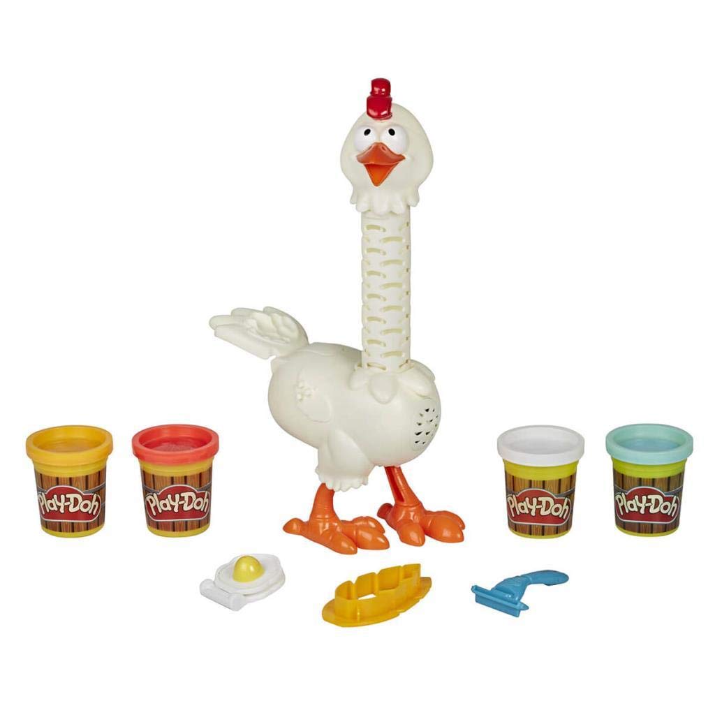 Play-Doh E6647 Animal Crew Cluck-a-Dee Verrücktes Huhn, Bauernhof-Spielset mit 4 Farben Knete