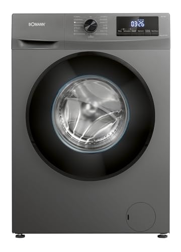 Bomann® Waschmaschine 8kg | max. 1400 U/min | 10 Jahre Motor-Garantie | robuster, leiser & langlebiger Invertermotor | 15 Waschprogramme | LED-Display | Washing Machine mit Dampffunkt. | WA 7185 Titan