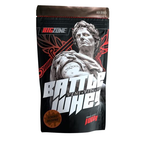 Big Zone BATTLE WHEY | Whey Protein Concentrate Eiweiss | Lecker Qualität Made in Germany | 1000g 1KG Pulver (Schoko Brownie)