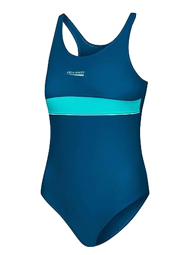 Aqua Speed Badeanzug Mädchen Kinder 4/5 Jahre | Kinderbademode mit UV-Schutz blau türkis | Schwimmanzug Strand | Einteiler Beachwear Kids Girls | Sommer | 28 Blue - turquois | Emily