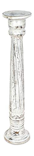 livasia Holzsäulen (Rotation), Podest, Blumensäule, Dekosäulen im Antik-Look (weiß, 100cm)