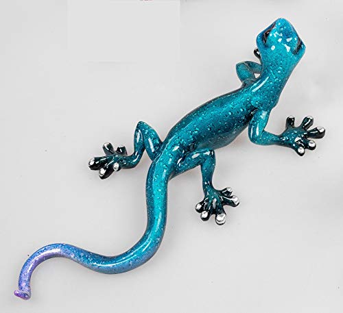Small-Preis Deko-Figuren Gecko Eidechse Lurch Salamander Frühjahrsdeko Sommerdeko Ganzjahresdeko 33 cm lang im 4 Farben erhältlich (Türkis-Blau)