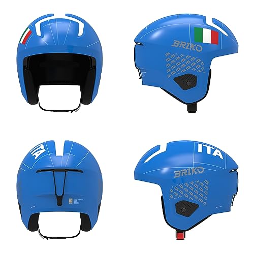 Briko Unisex – Erwachsene Helm Helmet, Shiny Wissenschaft Blue-White, XXL