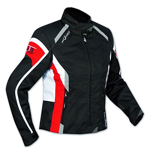 Jacke Textil Damen Motorrad Racing All Season CE Protektoren A-Pro Rot/Weiss XL