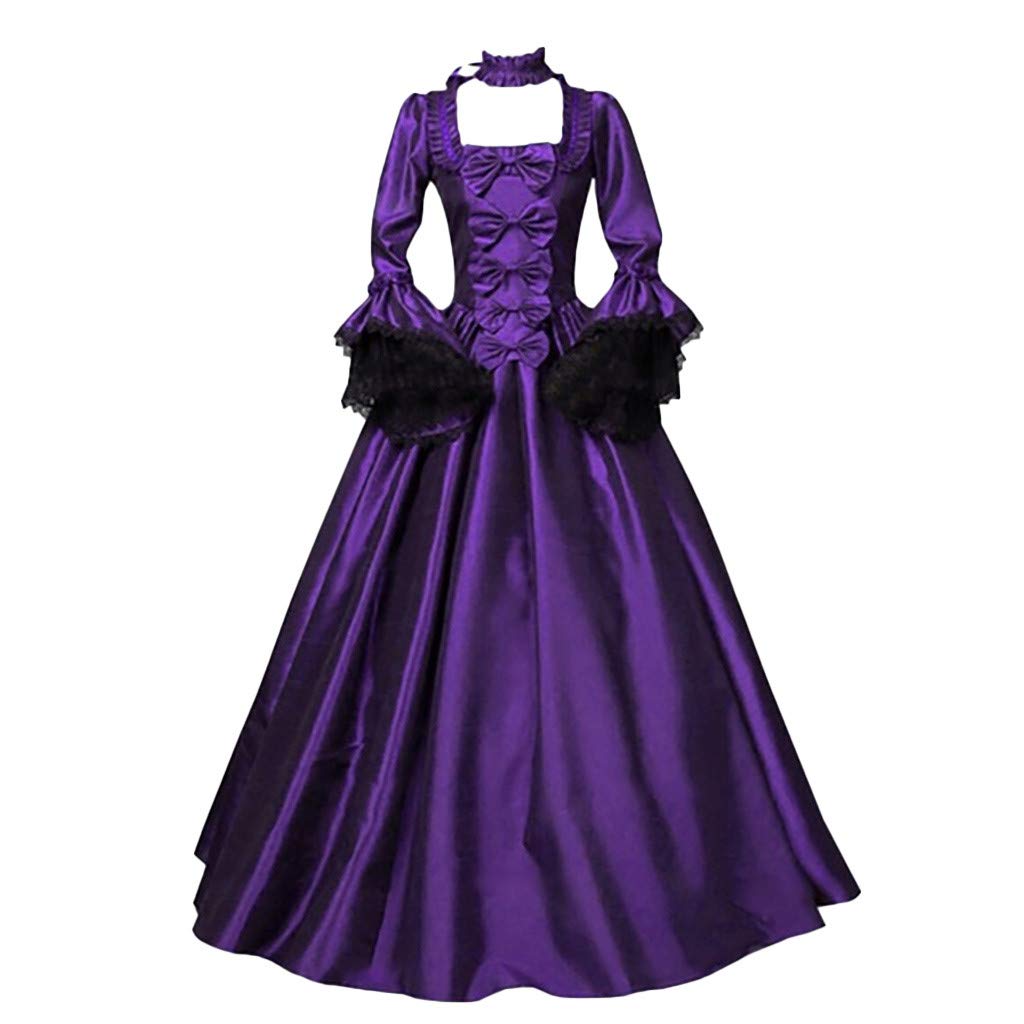 ZQ7WJ Damen Mittelalter Gothic Kostüm Elegant Retro Kleider Gewand Viktorianisches Renaissance Prinzessin Barock Rokoko Kleidung SA238