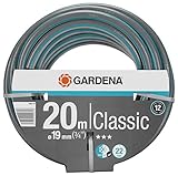 Gardena Classic Schlauch 19 mm (3/4 Zoll), 20 m: Universeller Gartenschlauch aus robustem Kreuzgewebe, 22 bar Berstdruck, UV-beständig, ohne Systemteile, 12 Jahre Garantie (18022-20)