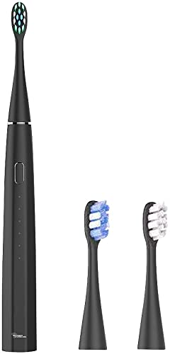Newgen Medicals Dentalbürste: Smarte Schallzahnbürste, 5 Reinigungsmodi, USB-C-Port, Bluetooth, App (Elektrische Schallzahnbürsten)